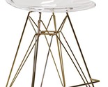 LeisureMod Cresco Modern Acrylic Barstool with Gold Chrome Base and Foot... - $411.99