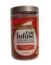 Twinings Cold Infuse Watermelon &amp; Mint Cold Water Enhancer 12 bags BB 10/2023 - £11.67 GBP