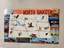 Vintage Post Card - Greeting From North Dakota Tourist Spots - Scenic Art - £11.72 GBP