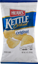 Herr&#39;s Original Kettle Cooked Potato Chips, 8 Oz. Family Size Bags - £24.89 GBP+