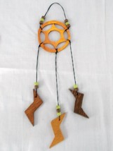 NEW HAND MADE WOOD SUN STAR DREAM CATCHER w LIGHTNING BOLT DANGLING FEAT... - $7.99
