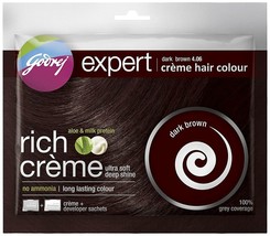 Godrej Rich Creme Hair Colour - Dark Brown - 20g + 20ml (Pack of 1) - £8.98 GBP
