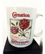 Coffee Mate Carnation Mug Set of 2 Pink Flowers Botanical Collector Seri... - £12.43 GBP