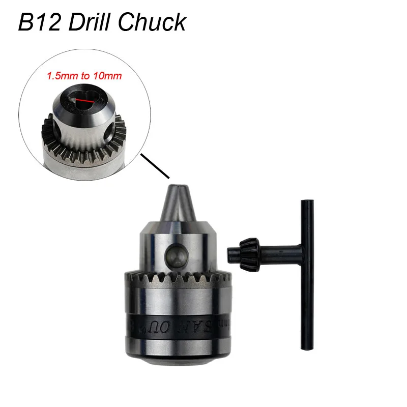 Mini Electric Drill Chuck 1.5-10mm Mount B12 Taper Connector Rod Motor Shaft Chu - £170.05 GBP