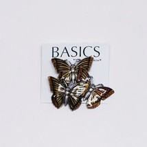 Croft&amp; Barrow Copper &amp; Silver Tone Enamel Three Butterfly Bug Brooch Pin New - £11.75 GBP