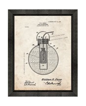Fire-extinguisher Patent Print Old Look with Beveled Wood Frame - £19.48 GBP+