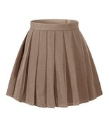 Girl`s Pleated Short Pleated Fancy up Costumes Skirts ( M,Dark Brown ) - £17.44 GBP