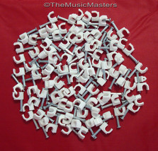 120X White Coaxial Cable Nail Wall WIRE CLIPS RG6U Alarm Speaker Ethernet Phone - $9.49