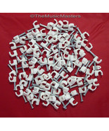 120X White Coaxial Cable Nail Wall WIRE CLIPS RG6U Alarm Speaker Etherne... - £7.42 GBP