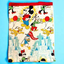 VTG Disney World Productions Wool Blanket Magic Kingdom Castle Mickey Mouse 90s - £93.45 GBP