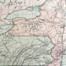 1879 Map US Mid Atlantic States Victorian Harpers Geography 1st Edition DWAA9 - £63.95 GBP