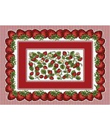4 Pc Set 18&quot; STRAWBERRY Festival Fruit Tapestry Placemat - $49.50