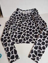 Vintage 1980s Girls Halloween Top Long Sleeve Shirt Animal Print Giraffe Small - £7.82 GBP