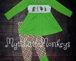 NEW Grinch Who Stole Christmas Girls Embroidered Ruffle Leggings Outfit Set - £4.71 GBP+