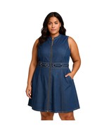 Eloquii Size 18 Sleeveless Denim Zip-Front Dress with Grommet  - $38.59 CAD