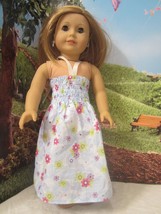 homemade 18" american girl/madame alexander long white sundress doll clothes - $12.15