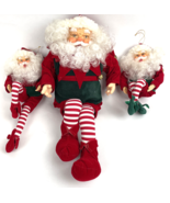 Vintage Elf Shelf Sitter Santa Christmas Large Poseable Rubber Face Plus... - $1,123.20 MXN