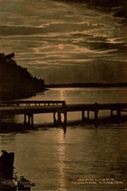 Moonlight Winona Lake Indiana -VINTAGE 1911 Postcard BK48 - £5.45 GBP