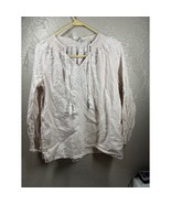 Joie Linen Top Embroidered Long Sleeve Pullover Boho Shirt Womens Size Small - $32.95