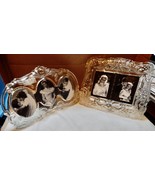 Mikasa Wedding Crystal Picture Frames 2ea 4”x3” Pic Germany Clear &amp; Fros... - €33,09 EUR