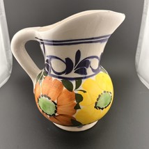 Bella Casa By Ganz Ceramic Glazed 7 ½” Tall Pitcher Fruit Design Vase - £10.82 GBP