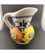 BELLA CASA BY GANZ CERAMIC GLAZED 7 ½” TALL  PITCHER FRUIT DESIGN VASE - $19.18 CAD