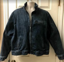 Vintage Eddie Bauer Men&#39;s Denim Jacket Coat Lined XL Authentic Outdoor O... - $69.28