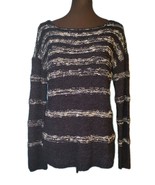 TALBOTS Long Sleeve Knit Sweater Size S Dark Blue Striped Pattern Lightw... - €15,32 EUR