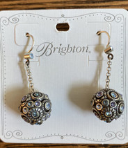 Brighton Halo Sphere Silver and Blue Pierced Earrings NEW - £37.32 GBP