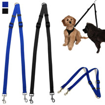 2 Pack Dog Pet Coupler Leash Double Dual Nylon Walking Dogs Leash No Tangle Lead - £27.17 GBP