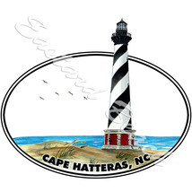 OBX Cape Hatteras NC Lighthouse Oval High Quality Decal Car Truck Cooler... - $129.83 MXN+