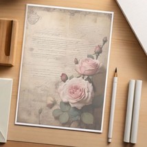 48  Sheets of  Decorative Stationery Paper for Letters , 8.5 x 11 - Roses#06713 - £19.75 GBP