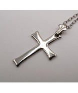 Religious Jesus Crucifix Cross Silver Tone Pendant w/ Chain - £22.11 GBP