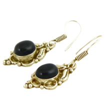 Sterling Silver Black Onyx Silver/ Gold / Rose Plated Beautiful Earrings Gift - £34.53 GBP+