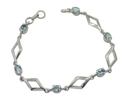 grand Blue Topaz 925 Solid Sterling Silver Blue Bracelet Natural suppiler US - £28.41 GBP