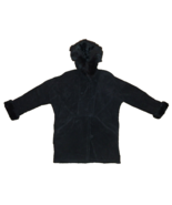 J. Percy for Marvin Richards Jacket S Black Suede Hood Faux Fur Lined - £62.53 GBP