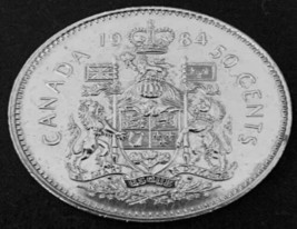 1984  Canadian 50-Cent Coat of Arms Half Dollar Coin UNC - $2.17