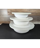 Corning Ware Casual Elegance White Flora L-22 ,L -21, & L-20 Serving Bowls Set  - £27.10 GBP