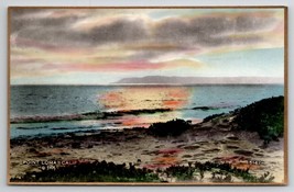 Point Loma Sunset CA Fred Martin Hand Colored Gilded Photo Postcard I30 - £23.94 GBP