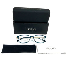 Modo Eyeglasses Frames 7001 AQUA Blue Gold Rectangle Full Rim 51-15-140 - £111.58 GBP