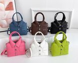 Shirt‑Style PU Handbag for Women with 3D Pocket, Single Strap, Urban Sim... - $48.00