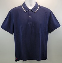 DA) UNTUCKit Men Navy Blue 100% Pima Cotton Short Sleeve Polo Shirt Large - $11.87