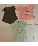Set of 3 Girl Shirts DKNY Large,  Rue 21 Small Green; Dip 12/14 Large Co... - £12.47 GBP
