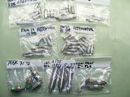 LARGE LOT 63 ATTENUATORS FAM 3, 6, 8, 10, 20, LOW PASS ABR LBR COAX CABL... - £117.36 GBP