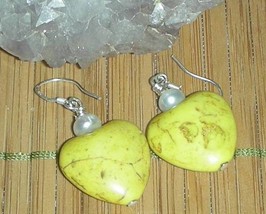  YELLOW HEART TURQUOISE BEADS EARRINGS - €12,78 EUR
