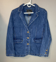 Carte Women&#39;s Denim Blazer Jacket Size Medium  3 Button - £14.70 GBP