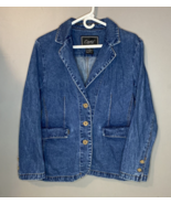Carte Women&#39;s Denim Blazer Jacket Size Medium  3 Button - £14.77 GBP