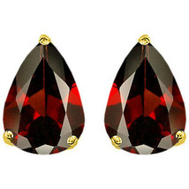2.50CT Womens Stylish 14K Yg Plated Silver Garnet Pear Shape Stud Earrings - £30.36 GBP