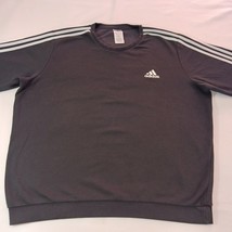 Adidas GK9106 Men's 3-Stripes Black Cotton Blend Pullover Sweatshirt Size 2XL image 9