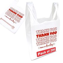 Concession Essentials Thank You Bags Pack of 200ct, White  11.5&quot; X 6.25&quot;... - $29.28 CAD